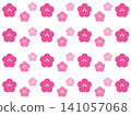 Cute plum blossom pattern background material 141057068