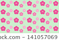 Cute plum blossom pattern background material 141057069