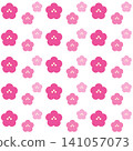 Cute plum blossom pattern background material 141057073