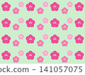 Cute plum blossom pattern background material 141057075