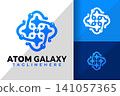 Atom Galaxy Star Logo Logos Design Element Stock Vector Illustration 141057365