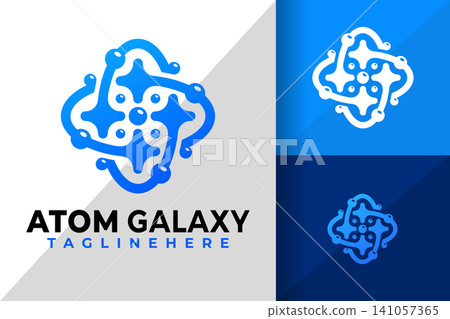 Atom Galaxy Star Logo Logos Design Element Stock Vector Illustration 141057365