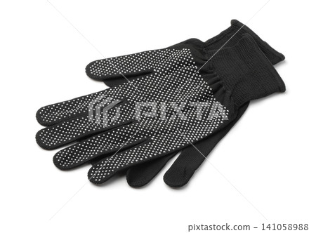 Pair of PVC dotted black gloves 141058988
