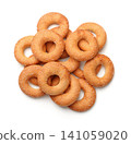 Top view of sugar ring biscuits 141059020