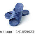 Pair of blue EVA slide sandals 141059023