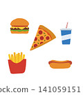 Simple flat icon fast food no outline illustration isolated on white background 141059151
