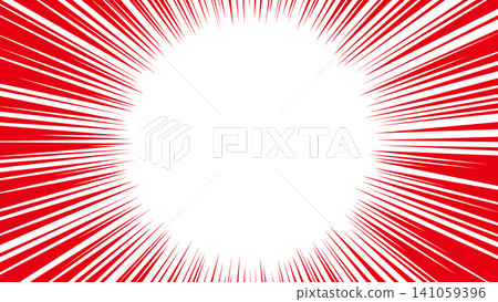 Red speed lines, manga-style effect lines background material 141059396