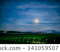 月光下的鄉村與星星點點的夜空 141059507