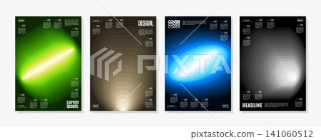 Colorful glowing spectrum layer stripe abstract cover set Colorful glowing spectrum layer stripe abstract cover set 141060512