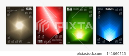 Dynamic gradient motion layer hexagon cover background set Dynamic gradient motion layer hexagon cover background set 141060513