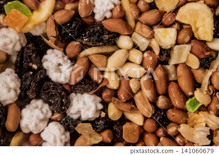 Background healthy food organic snacks dried fruits dried nuts mix ingredient Background healthy food organic snacks dried fruits dried nuts mix ingredient 141060679