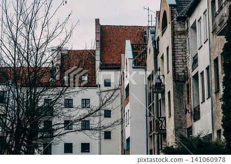 Living buildings city landscape, modern urban downtown, district Elblag, Poland 141060978
