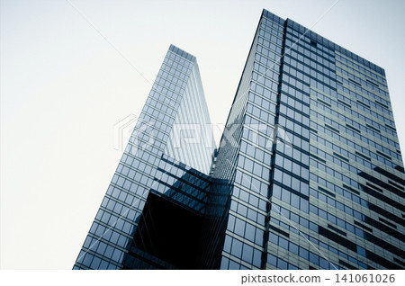 Glass tall multi-storey buildings skyscrapers Moscow City in center downtown 141061026