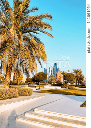 Abu Dhabi, United Arab Emirates, View of skyscrapers downtown Abu Dhabi, United Arab Emirates, View of skyscrapers downtown 141061064