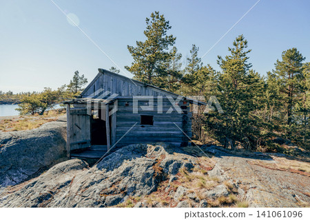 Small residential house cottage in suburbs neighborhood country exterior outside Small residential house cottage in suburbs neighborhood country exterior outside 141061096