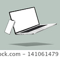 Realistic smartphone mockup with levitation laptop computer 141061479