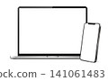Smartphone with Laptop Computer mockup isolated 141061483