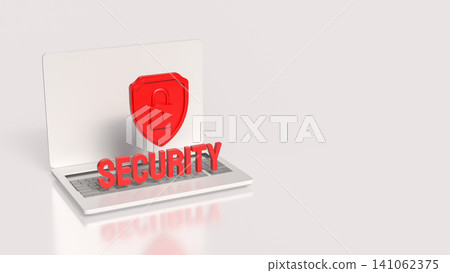 Laptop Security Shield For Digital Data Protection 3d render. Laptop Security Shield For Digital Data Protection 3d render. 141062375