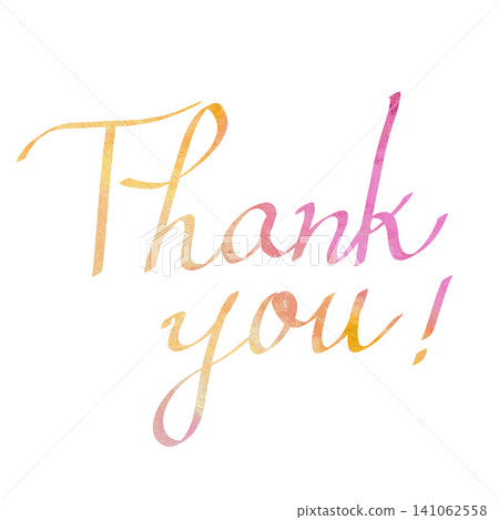 Colorful, calligraphic-style handwritten letters: Thank you (watercolor style) Colorful, calligraphic-style handwritten letters: Thank you (watercolor style) 141062558