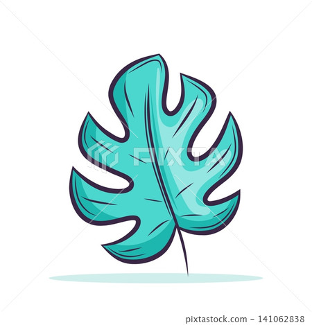 Vector illustration of a tropical monstera leaf 141062838