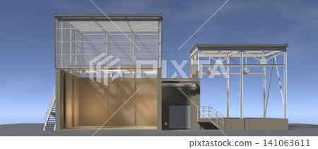 3D illustration of industrial project 3D illustration of industrial project 141063611