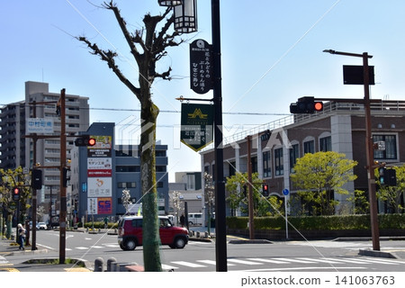 Boomerang Street and surrounding townscape in Omihachiman City, Shiga Prefecture Boomerang Street and surrounding townscape in Omihachiman City, Shiga Prefecture 141063763