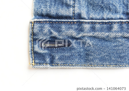 blue denim shirt texture isolated on white background, jean fashion style blue denim shirt texture isolated on white background, jean fashion style 141064073