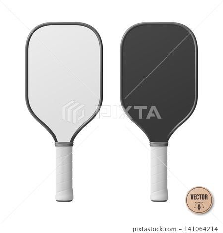 Vector Realistic Pickleball Paddle Set. Black and White Blank Pickleball Paddle Isolated. Sports Paddle for Pickleball Game. Realistic Pickleball Equipment, Front View Vector Realistic Pickleball Paddle Set. Black and White Blank Pickleball Paddle Isolated. Sports Paddle for Pickleball Game. Realistic Pickleball Equipment, Front View 141064214