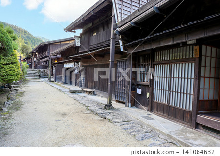 Streetscape of Terashita district in Tsumago-juku 141064632