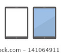 Tablet device flat illustration icon set (screen transparency, mockup, vector, transparent background) 141064911