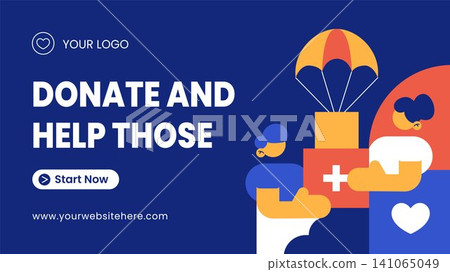 Flat Cartoon Hand Drawn World Humanitarian Day Social Media Thumbnail Background 141065049