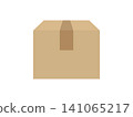 Flat illustration icon of a cardboard box (package, delivery, packaging, e-commerce, vector, transparent background) 141065217