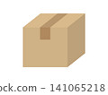 Flat illustration icon of a cardboard box (3D, package, delivery, e-commerce, vector, transparent background) 141065218