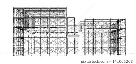 3D illustration of building and construction 3D illustration of building and construction 141065268