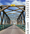 The linear perspective seen from a wooden bridge 141065371