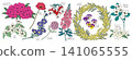 各種花卉圖案素材（杜鵑花、梨花、罌粟花、紫菀花、馬鞭草、倒掛金鐘、金魚草、含羞草、餅乾花） 141065555