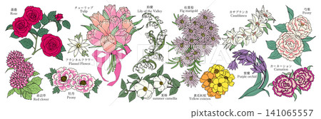 各種花卉圖案材質(玫瑰、紅三葉草、絨毛花、牡丹、鬱金香、鈴蘭、馬蹄蓮等) 各種花卉圖案材質(玫瑰、紅三葉草、絨毛花、牡丹、鬱金香、鈴蘭、馬蹄蓮等) 141065557