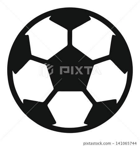 Black-and-white vector illustration of a classic soccer ball icon. Black-and-white vector illustration of a classic soccer ball icon. 141065744