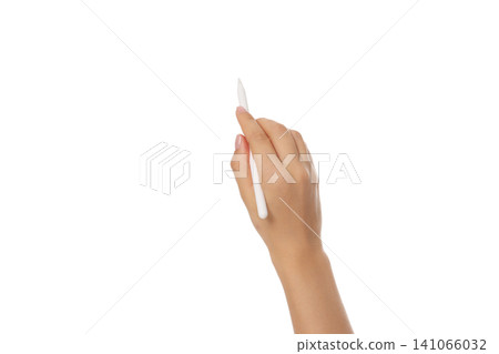 Hand holding a stylus ready for design tasks, isolated, PNG Hand holding a stylus ready for design tasks, isolated, PNG 141066032