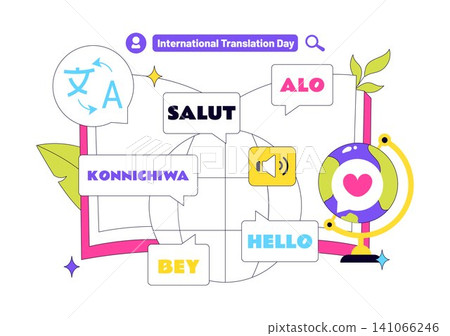 International Translation Day Illustration Featuring Multilingual Communication, Language Translation Service, Interpreter, and Cultural Exchange 141066246