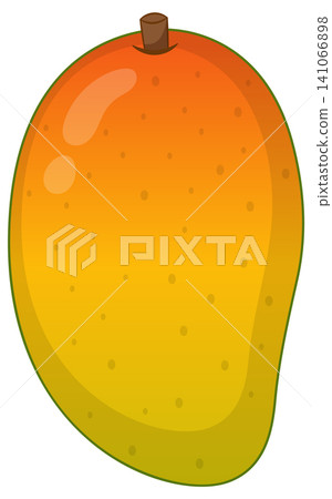 Ripe Yellow Mango Fruit Vector Illustration Isolated on White Background 141066898