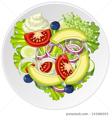 Fresh Garden Salad Bowl with Avocado Slices and Tomato Wedges Fresh Garden Salad Bowl with Avocado Slices and Tomato Wedges 141066935