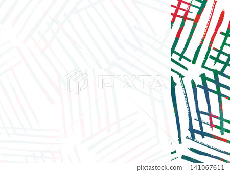 Red, green, and blue cross-hatch background (left copy space) 141067611