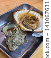 Grilled scallops and turban shells (seafood, food culture, Japanese cuisine) 141067631