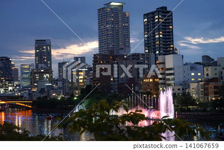 Urban dusk landscape 141067659