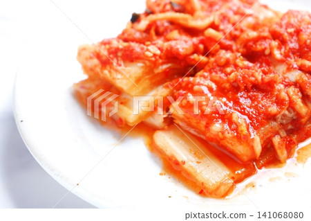 Kimchi - A fermented food originating from the Korean Peninsula (napa cabbage kimchi). Kimchi - A fermented food originating from the Korean Peninsula (napa cabbage kimchi). 141068080
