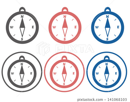 Simple compass icon set Simple compass icon set 141068103