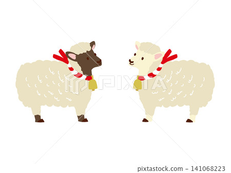 New Year's Day 2027: Illustration of a sheep New Year's Day 2027: Illustration of a sheep 141068223