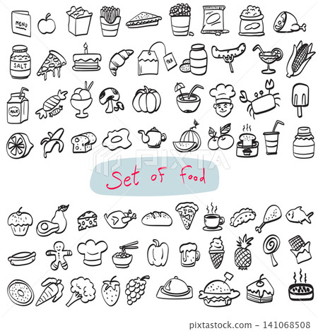 set of food illustration vector isolated on white background set of food illustration vector isolated on white background 141068508
