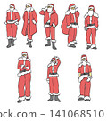 Santa claus with various styles of clothing illustration drawing vector isolated on white background 141068510
